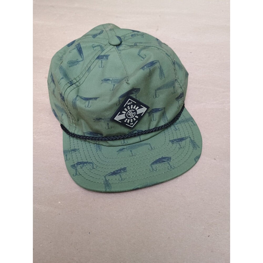 Googan Squad Legendary Baits Rope Hat Snap-Back Green Lures Fishing Cap
